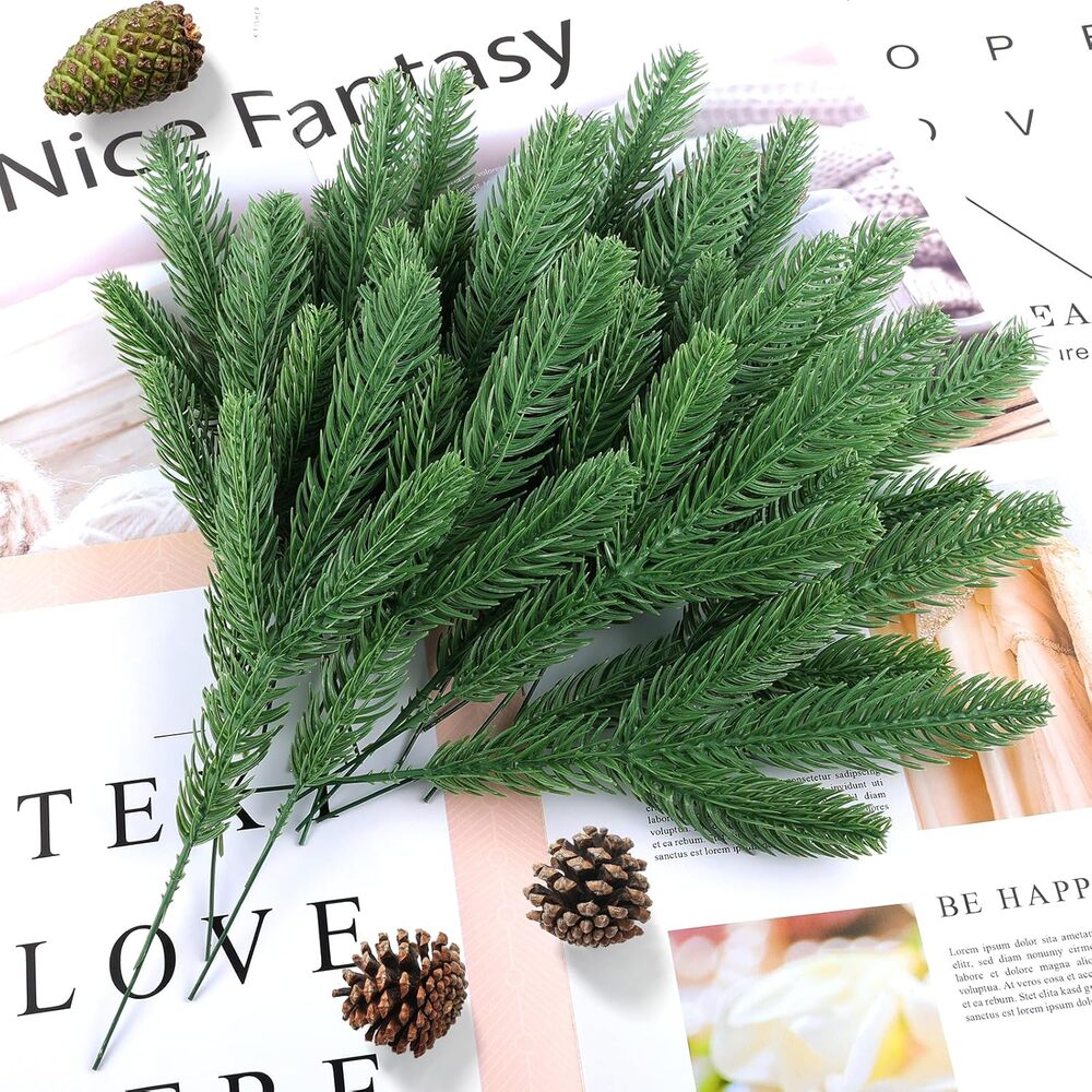 Hananona Artificial Pine Branches, 150 Pcs Christmas Greenery Stems